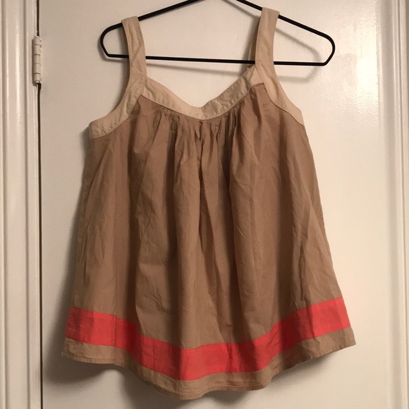 Michael Kors float tank top; tan and coral; size medium - Picture 1 of 2